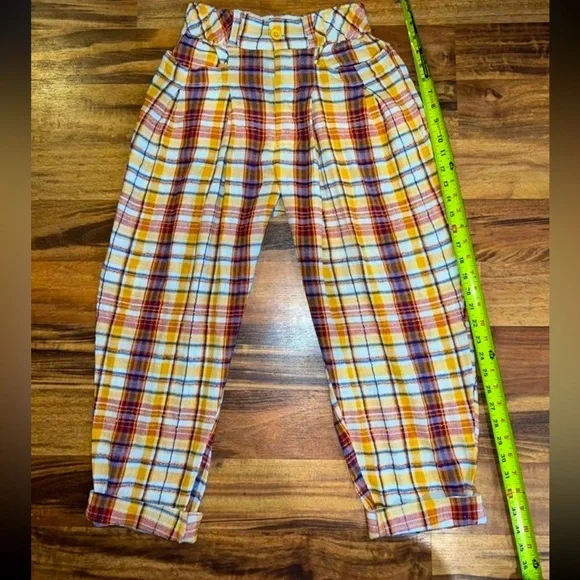Free People Lightweight Plaid Pants Autumn Fall Colors - Size XS - Picture 1 of 4